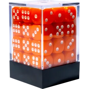Kit 36 Dados D6 12mm Opaco Laranja c/ Pontos Brancos - Central