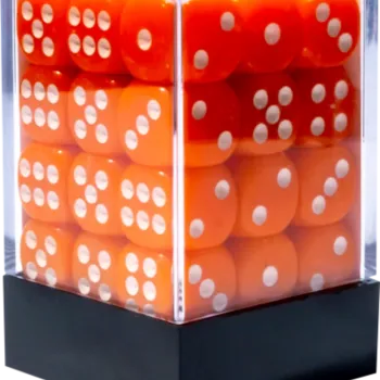 Kit 36 Dados D6 12mm Opaco Laranja c/ Pontos Brancos - Central