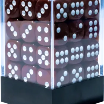 Kit 36 Dados D6 12mm Opaco Marrom c/ Pontos Brancos - Central