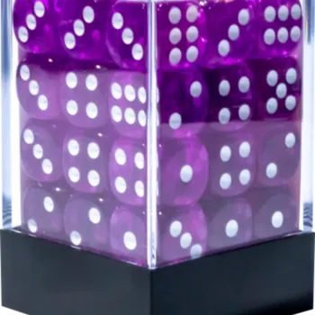 Kit 36 Dados D6 12mm Translúcido Violeta c/ Pontos Brancos - Central