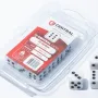 Kit 15 Dados D6 16mm Opaco Branco e Preto - Central