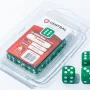 Kit 15 Dados D6 16mm Opaco Verde e Branco - Central