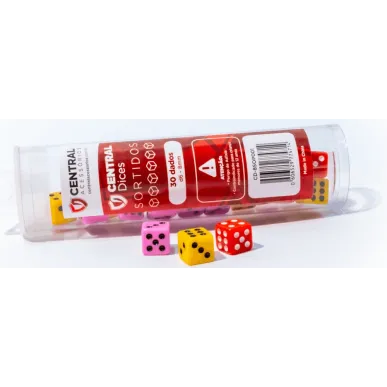 Kit 30 Dados D6 8mm Opaco Sortidos - Central