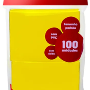 Protetor de Cartas 66mm x 91mm (Padrão) Amarelo c/ 100 - Central