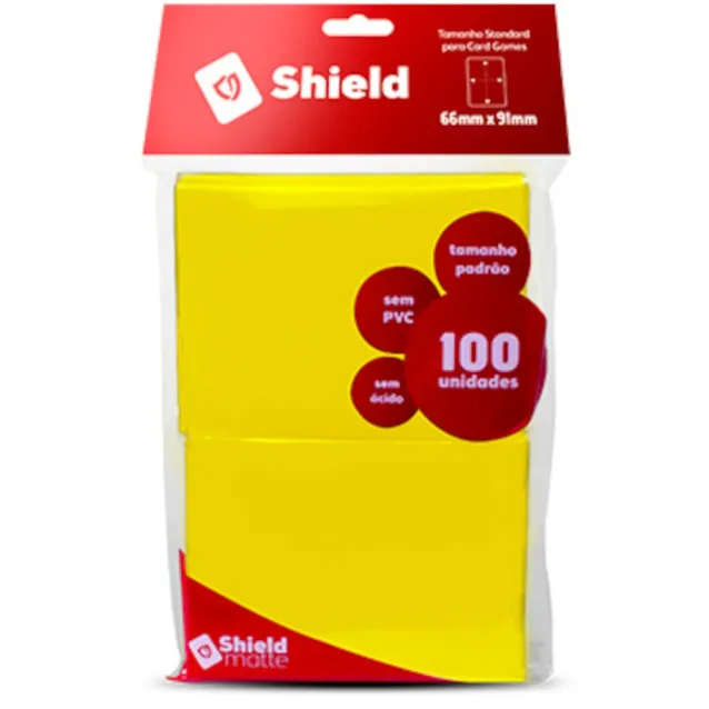 Protetor de Cartas 66mm x 91mm (Padrão) Amarelo c/ 100 - Central