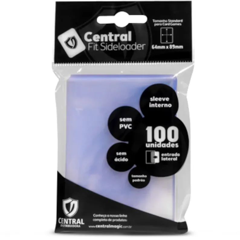 Protetor de Cartas Interno 64mm x 89mm (Padrão) Perfect Fit Transparente Ab. Lateral c/ 100 - Central