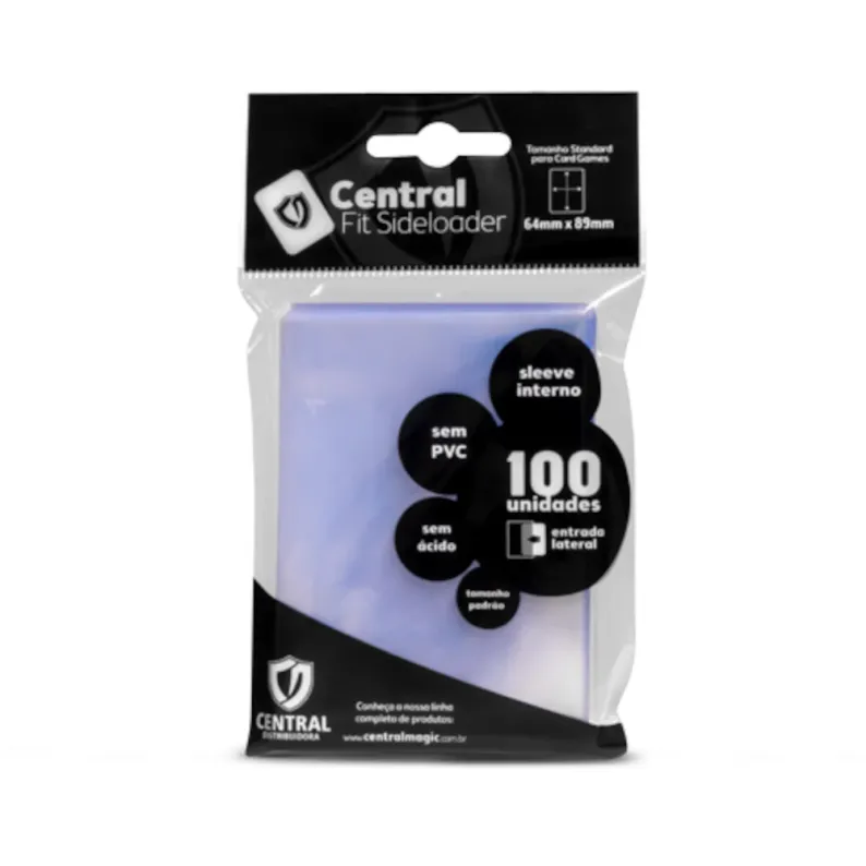 Protetor de Cartas Interno 64mm x 89mm (Padrão) Perfect Fit Transparente Ab. Lateral c/ 100 - Central