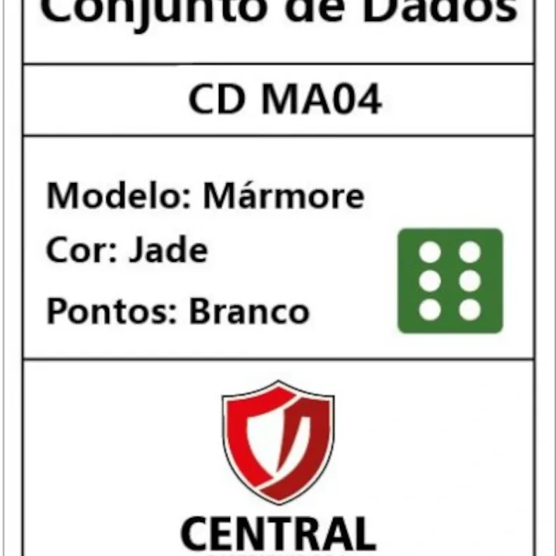 Kit 36 Dados D6 12mm Marmorizado Jade c/ Pontos Brancos - Central