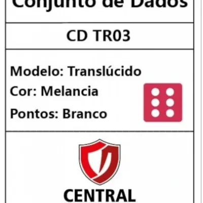 Kit 36 Dados D6 12mm Translúcido Melancia c/ Pontos Brancos - Central Kit 36 Dados D6 12mm Translúcido Melancia c/ Pontos Brancos - Central