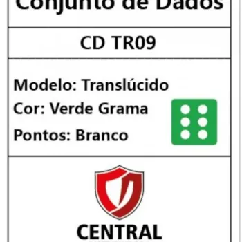 Kit 36 Dados D6 12mm Translúcido Verde Grama c/ Pontos Brancos - Central