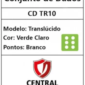 Kit 36 Dados D6 12mm Translúcido Verde Claro c/ Pontos Brancos - Central Kit 36 Dados D6 12mm Translúcido Verde Claro c/ Pontos Brancos - Central