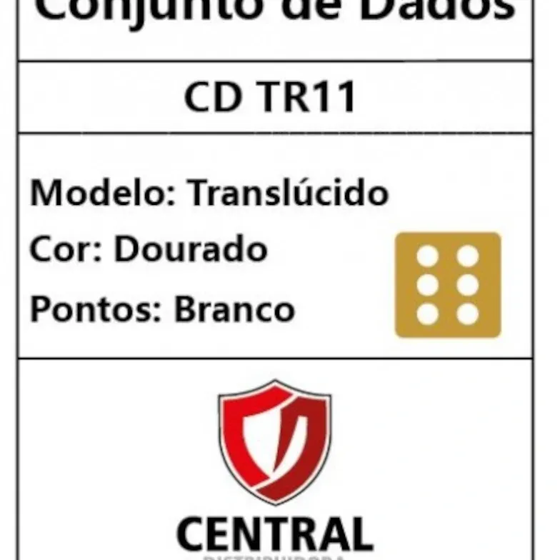 Kit 36 Dados D6 12mm Translúcido Dourado c/ Pontos Brancos - Central