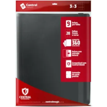 Portfólio 18 bolsos 20 folhas Azul Central Álbum - Central Distribuidora