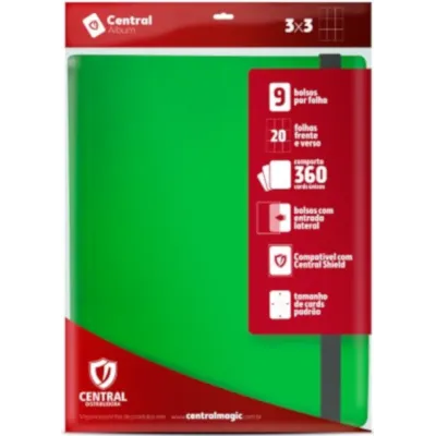 Portfólio 18 bolsos 20 folhas Azul Central Álbum - Central Distribuidora