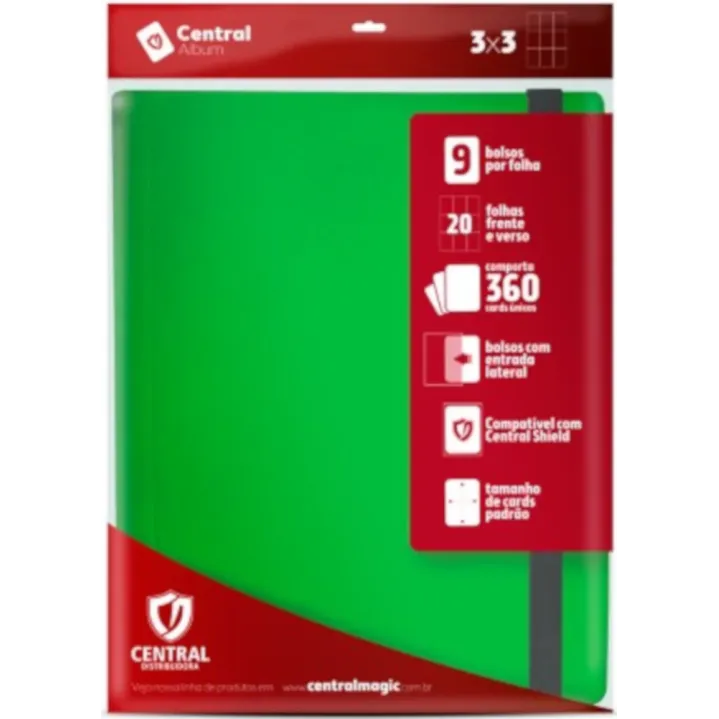 Portfólio 18 bolsos 20 folhas Azul Central Álbum - Central Distribuidora