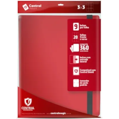 Portfólio 18 bolsos 20 folhas Azul Central Álbum - Central Distribuidora