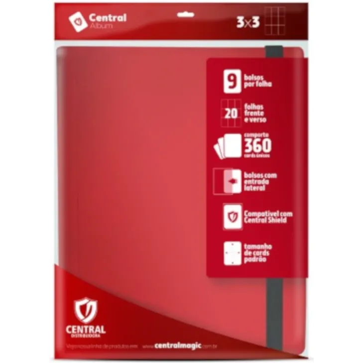 Portfólio 18 bolsos 20 folhas Azul Central Álbum - Central Distribuidora