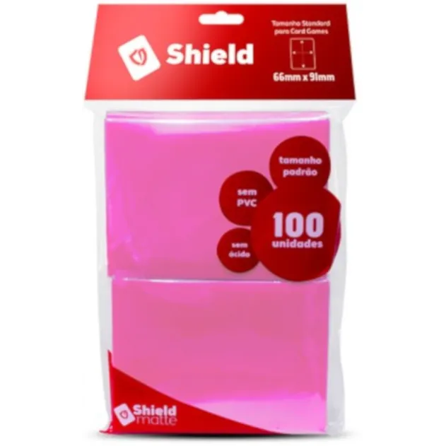 Protetor de Cartas 66mm x 91mm (Padrão) Rosa c/ 100 - Central