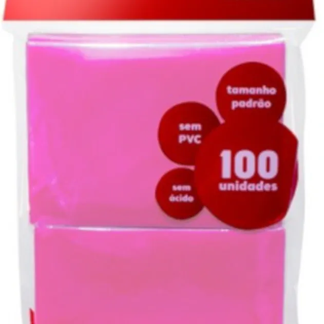 Protetor de Cartas 66mm x 91mm (Padrão) Rosa c/ 100 - Central