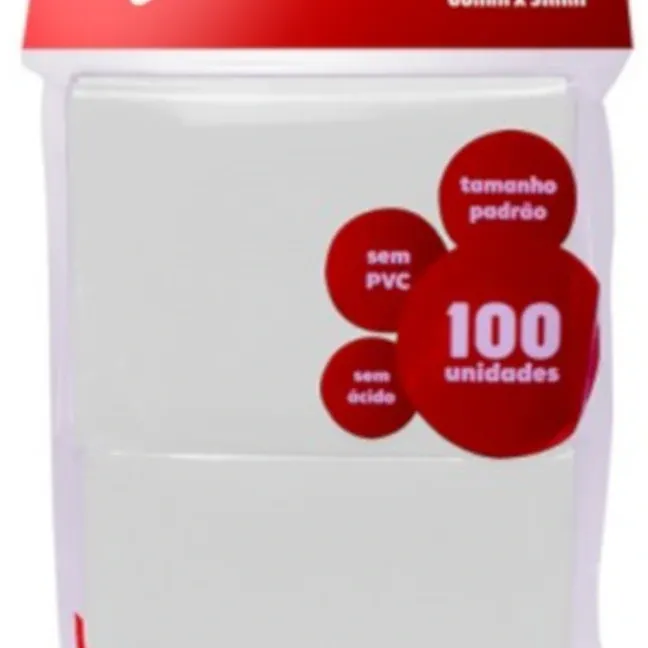 Protetor de Cartas 66mm x 91mm (Padrão) Branco c/ 100 - Central