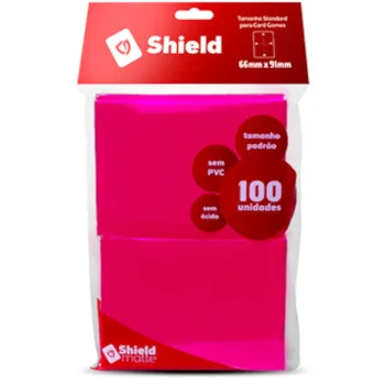 Protetor de Cartas 66mm x 91mm (Padrão) Rosa Choque c/ 100 - Central