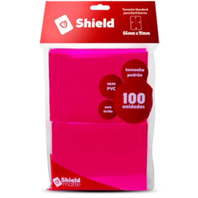 Protetor de Cartas 66mm x 91mm (Padrão) Rosa Choque c/ 100 - Central