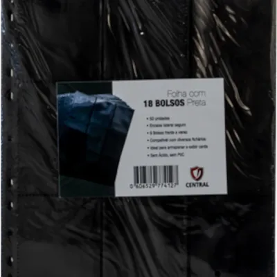 Folha para Fichário 9 Bolsos 11 Furos Transparente (Pacote c/50) - Central