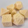 Kit 7 Dados Lace Amarelo c/ Números Amarelos