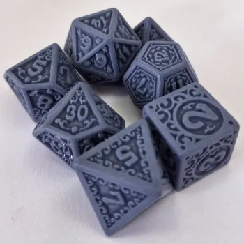 Kit 7 Dados Lace Azul c/ Números Azuis