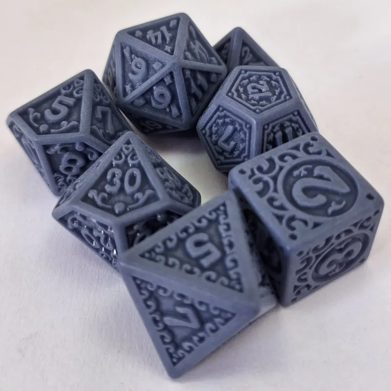 Kit 7 Dados Lace Azul c/ Números Azuis