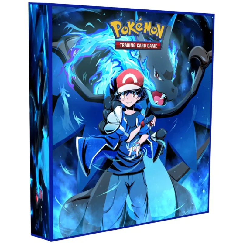 Álbum (Fichário) 3 Argolas Pokémon: Charizard X & Ash Álbum (Fichário) 3 Argolas Pokémon: Charizard X & Ash