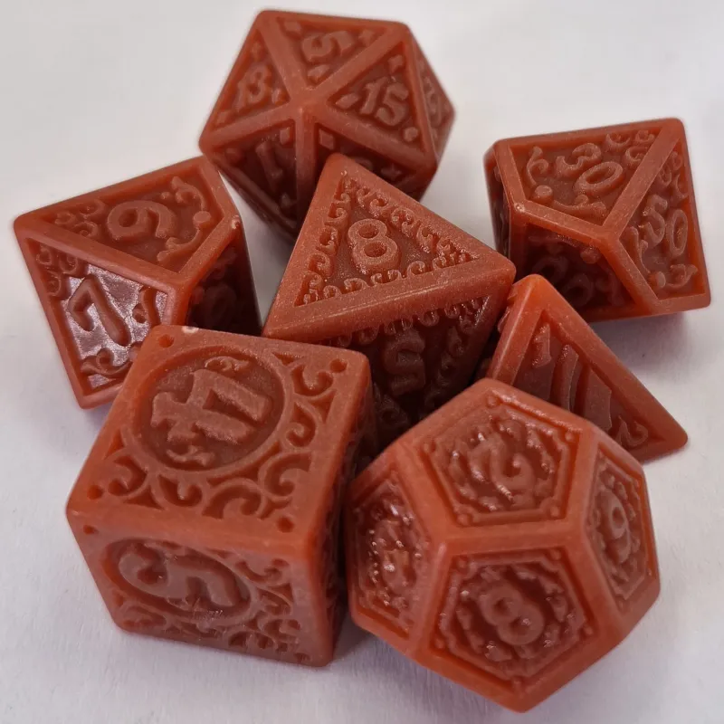 Kit 7 Dados Lace Vermelho c/ Números Vermelhos