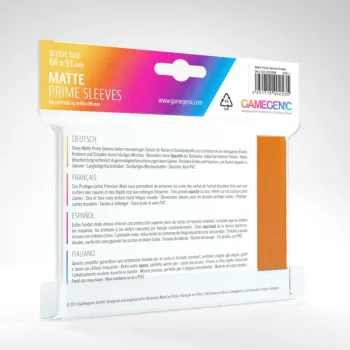 Protetor de Cartas 66mm x 91mm (Padrão) Matte Laranja c/ 100 - Gamegenic Protetor de Cartas 66mm x 91mm (Padrão) Matte Laranja c/ 100 - Gamegenic
