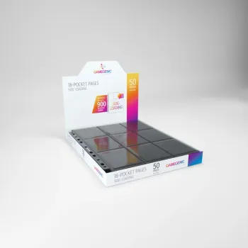 Folha para Fichário 18 Bolsos 11 Furos Alimentação Lateral Preta (pacote c/50) - Gamegenic