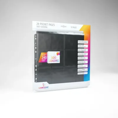 Folha para Fichário 24 Bolsos 11 Furos Alimentação Lateral Preta (envelope c/10) - Gamegenic Folha para Fichário 24 Bolsos 11 Furos Alimentação Lateral Preta (envelope c/10) - Gamegenic