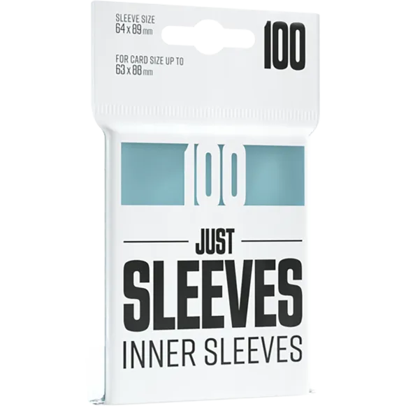 Protetor de Cartas 64mm x 89mm (Padrão) Inner Sleeves Transparente c/ 100 - Just Sleeves