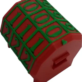 Marcador de Vida rotacionável 3 dígitos - Vermelho com Números Verdes