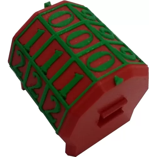 Marcador de Vida rotacionável 3 dígitos - Vermelho com Números Verdes