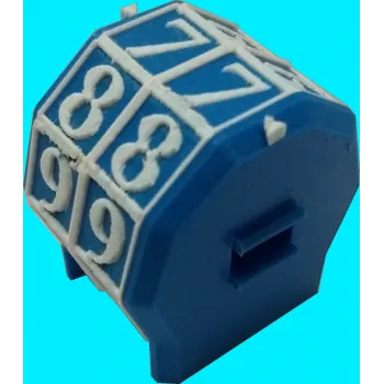 Marcador de Vida rotacionável 2 dígitos - Azul com Números Brancos