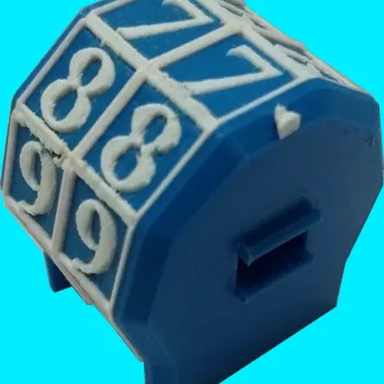 Marcador de Vida rotacionável 2 dígitos - Azul com Números Brancos