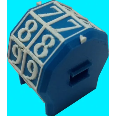 Marcador de Vida rotacionável 2 dígitos - Azul com Números Verdes