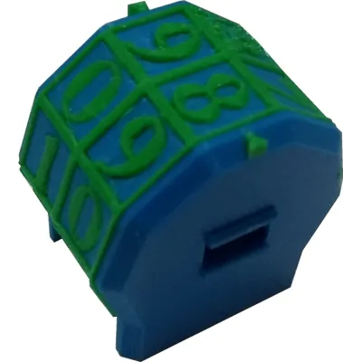 Marcador de Vida rotacionável 2 dígitos - Azul com Números Verdes