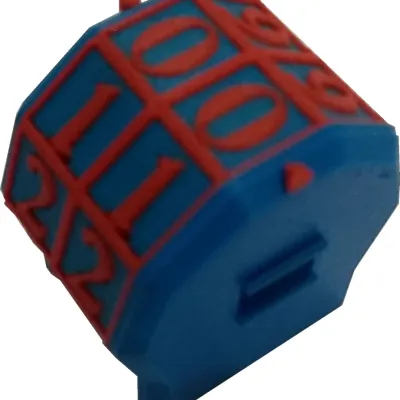 Marcador de Vida rotacionável 2 dígitos - Vermelho com Números Brancos