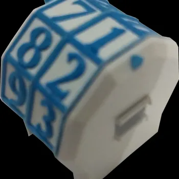 Marcador de Vida rotacionável 2 dígitos - Branco com Números Azuis