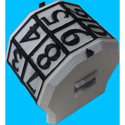 Marcador de Vida rotacionável 2 dígitos - Azul com Números Verdes