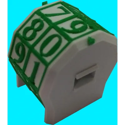 Marcador de Vida rotacionável 2 dígitos - Azul com Números Verdes