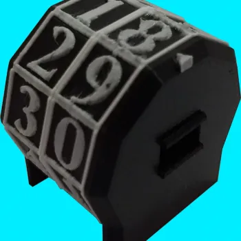 Marcador de Vida rotacionável 2 dígitos - Preto com Números Brancos