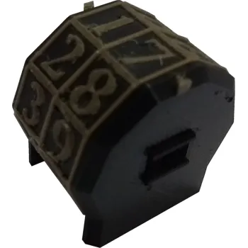 Marcador de Vida rotacionável 2 dígitos - Preto com Números Dourados