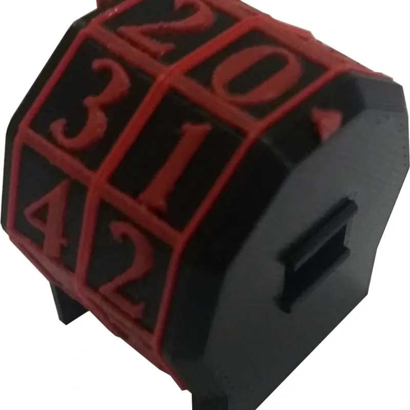 Marcador de Vida rotacionável 2 dígitos - Vermelho com Números Brancos