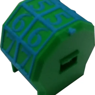 Marcador de Vida rotacionável 2 dígitos - Vermelho com Números Brancos